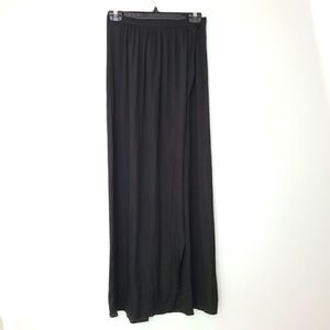 Dynamite Black Silky Wrap Look Maxi Skirt XS